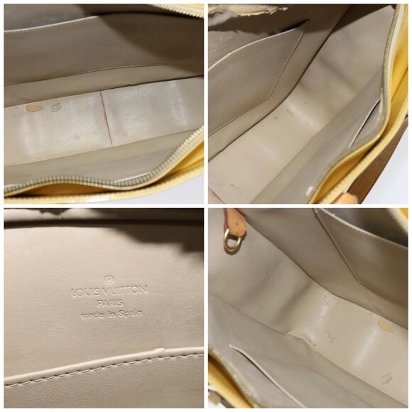 LOUIS VUITTON Monogram Vernis Columbus Tote Bag Beige M91023 LV Auth hk2890 - Picture 15 of 16